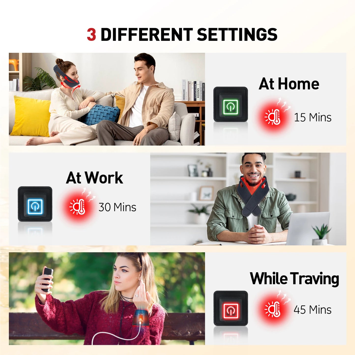 660nm Red Light Infrared 850NM Fabric Chin Neck Home Use Neck Heating